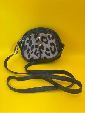Valentina Leather Leopard Print Crossbody Bag
